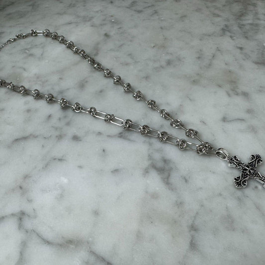"MOURNING" Cross Chain With Clip Link